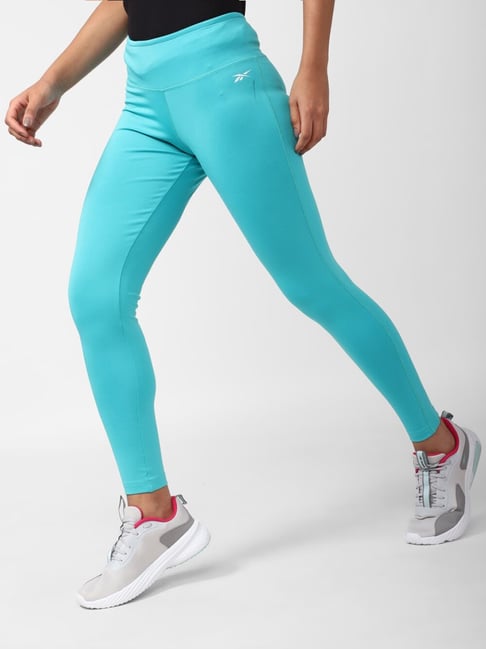 Buy Reebok Blue Mid Rise Sports Tights for Women Online Tata CLiQ