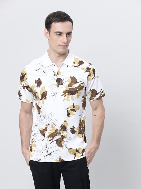 Kryptic White Regular Fit Printed Oversized Polo T-Shirt-picture-32