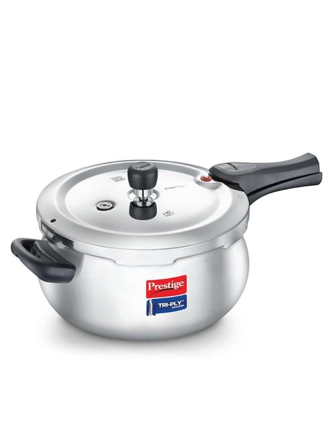 Prestige Silver And Black Stainless Steel 22 cm Svachh Handi Pressure Cooker (5 L)
