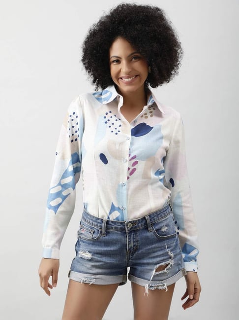 PURYS White Linen Printed Shirt-picture-26