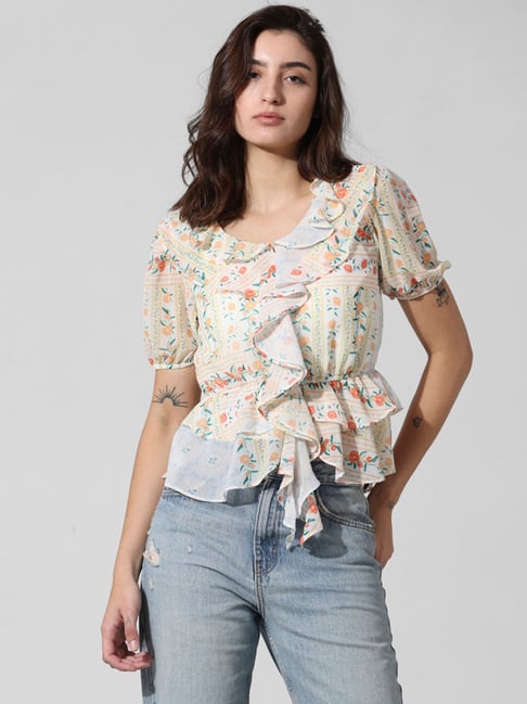 Only White Floral Print Top-picture-48