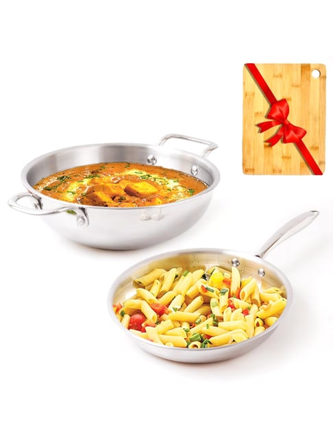 The Indus Valley Silver Stainless Steel Cookware Set