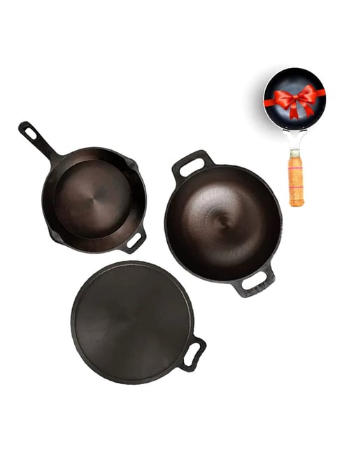 The Indus Valley Black Cast Iron Cookware Set