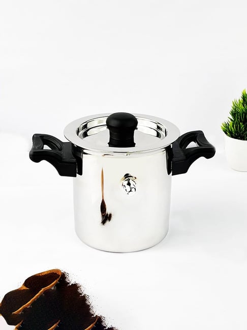 The Indus Valley Silver Stainless Steel Milk Cooker 1Ltr)