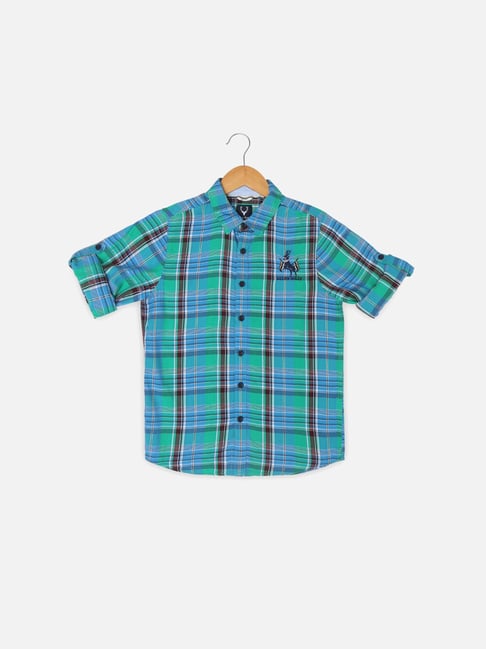 Allen Solly Junior Multicolor Checks Full Sleeves Shirt-picture-11