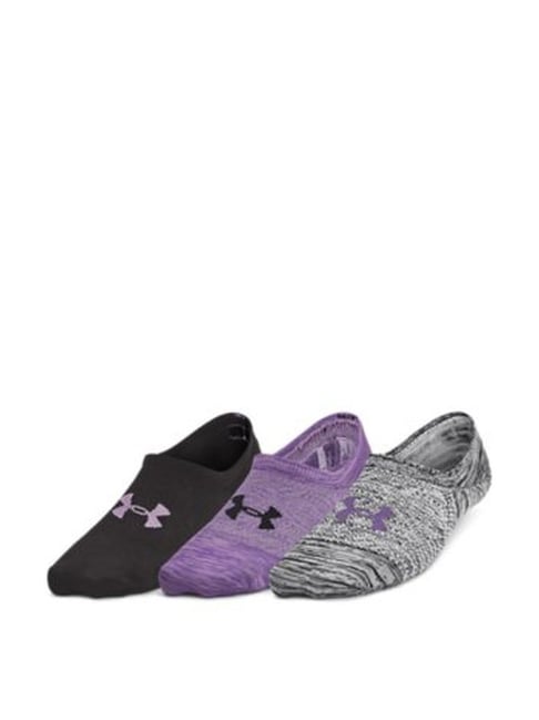 Under Armour Breathe Lite Ultra Low Multicolor Polyester Solid Socks- Pack  of