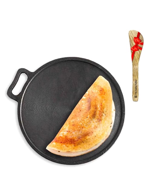 Buy The Indus Valley Black Cast Iron Tawa for Dosa with Free