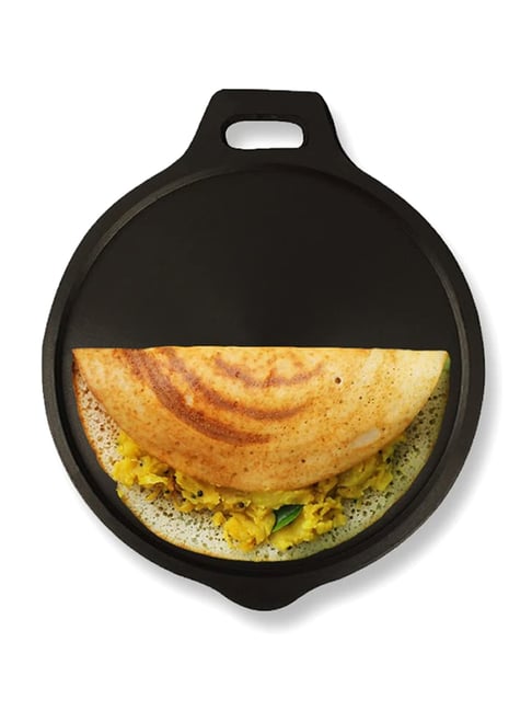The Indus Valley Black Cast Iron Tawa for Dosa (30.4cm)