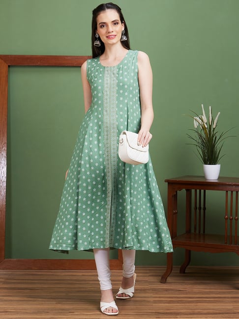 Globus Green Printed Kurta-picture-46