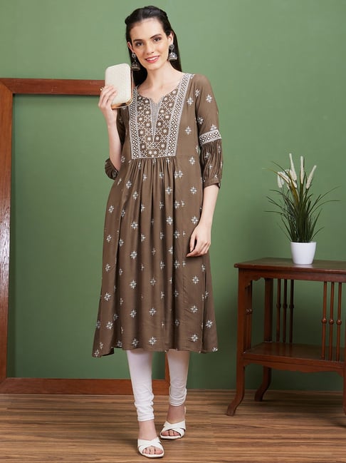 Globus Brown Printed Kurta-picture-36