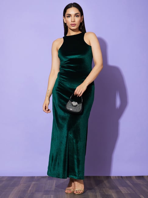 Buy Globus Green Slim Fit Maxi Dress for Women Online @ Tata CLiQ