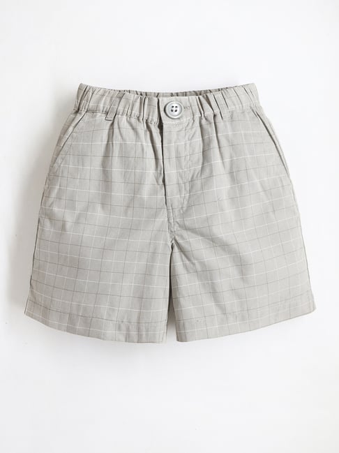 Cherry Crumble By Nitt Hyman Kids Grey Checks Shorts