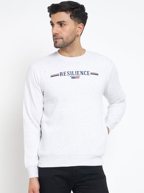 Buy Duke Light Grey Melange Regular Fit Sweatshirt for Mens Online Tata CLiQ