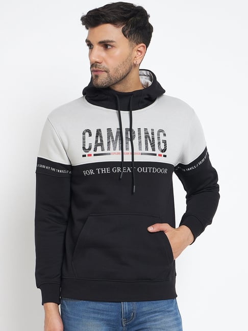 Buy Duke Navy Regular Fit Printed Hooded Sweatshirt for Mens