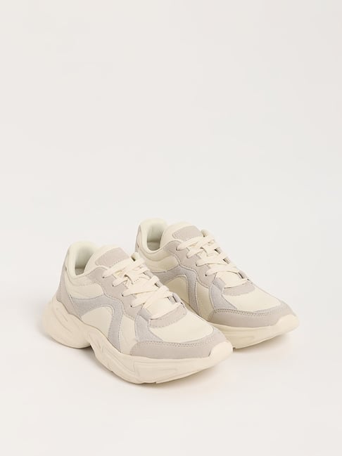 Buy LUNA BLU by Westside Beige Lace-Up Sneakers for Online @ Tata CLiQ