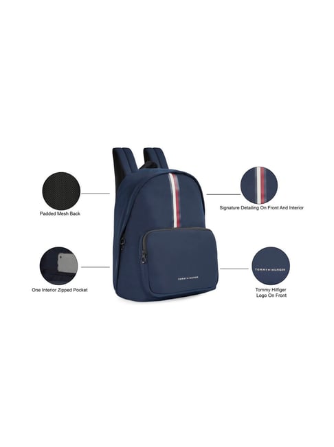 Tommy Hilfiger Herne Blue PU Solid Laptop Backpack