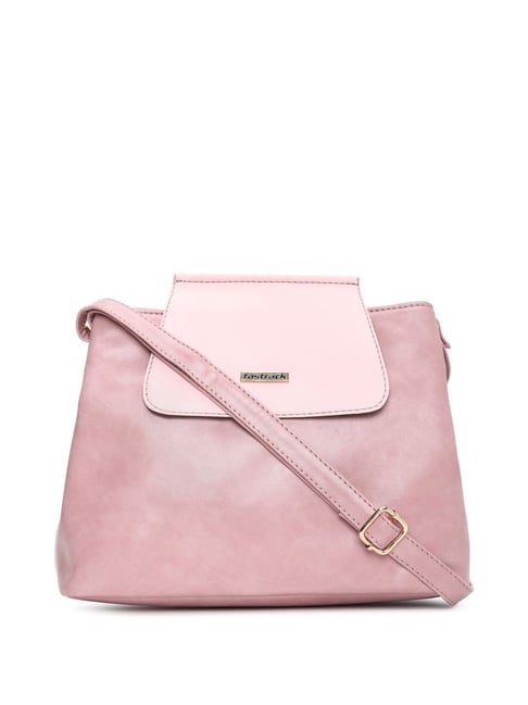 Fastrack Pink Faux Leather Solid Sling Handbag-picture-42