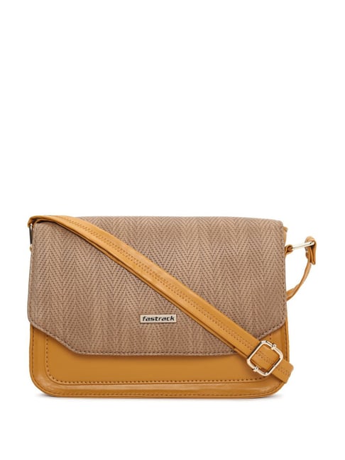 Fastrack Mustard Faux Leather Textured Sling Handbag-picture-38