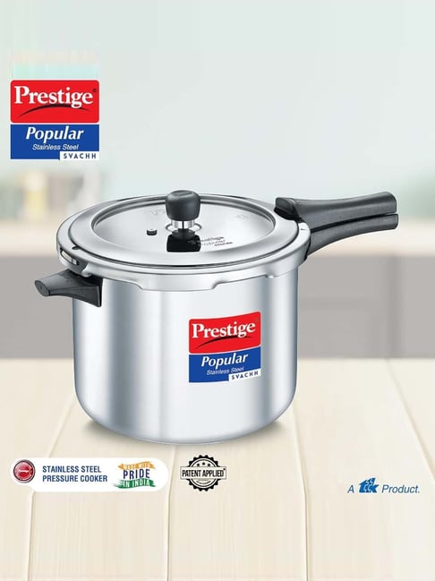 Prestige Popular Svachh Stainless Steel Gas & Induction Spillage Control Pressure Cooker (7.5 L)