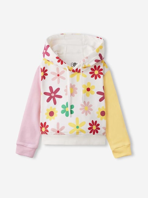 Buy The Souled Store Kids Multi Cotton Floral Print Hoodie for