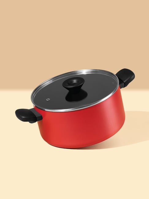 Meyer Bahaus Red Aluminium Casserole with Lid (5.2 L)