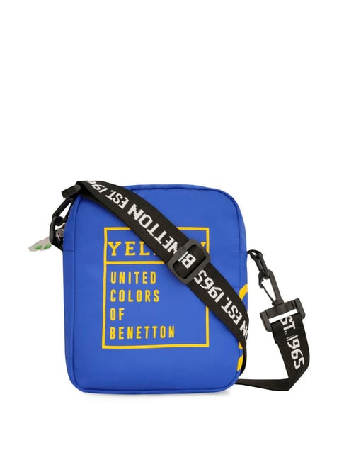 United Colors of Benetton Tropea Electric Blue Polyester Solid Cross Body Bag