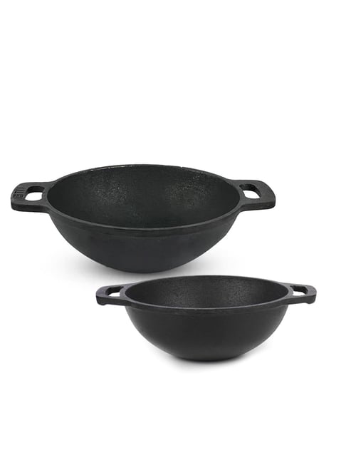 The Indus Valley Black Pre-Seasoned Cast Iron Cookware - Set of 2-picture-18