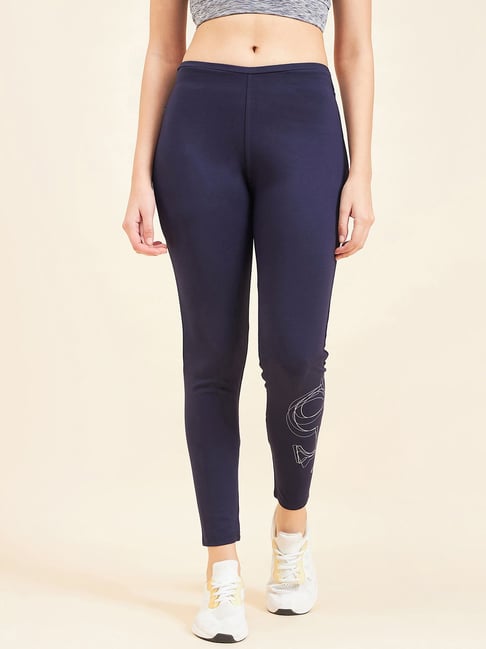 Sweet Dreams Navy Printed Sports Tights-picture-21