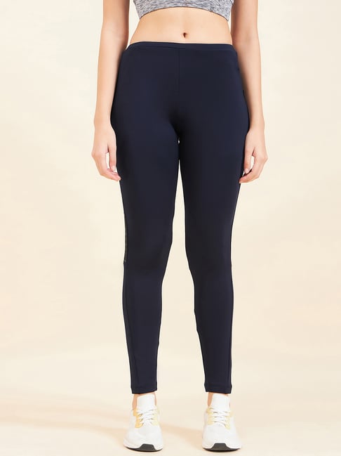 Sweet Dreams Navy Mid Rise Sports Tights-picture-15