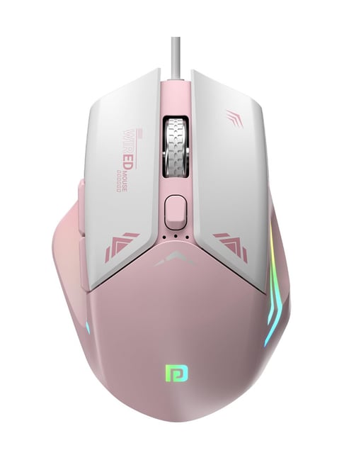 Portronics Vader Wired Gaming Mouse with Buttons, Thumb Support RGB  Light Effects (Pink)