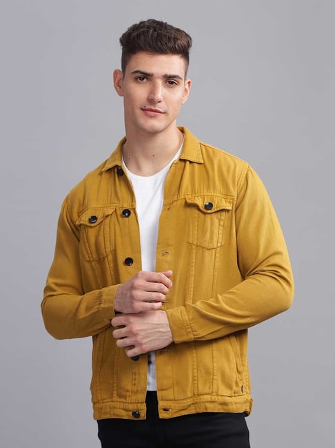Kuons Avenue Khaki Regular Fit Denim Jacket-picture-30