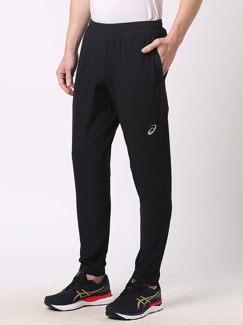 Asics Black Regular Fit Reflective Sports Trackpants
