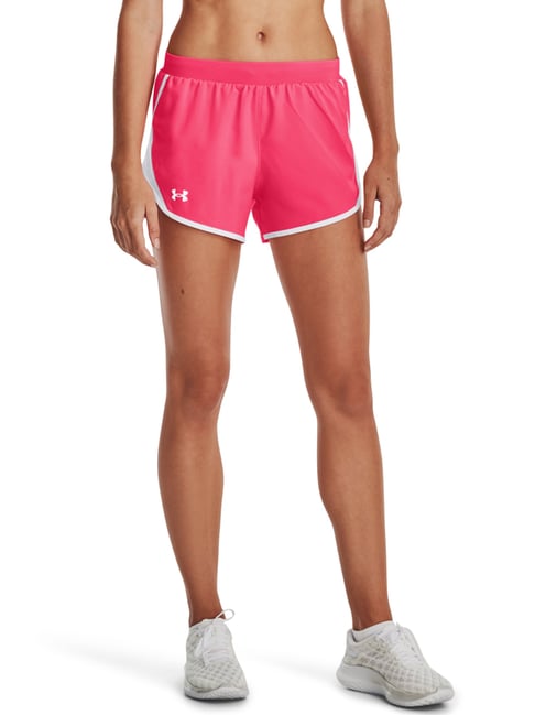 Buy UNDER ARMOUR Pink Mid Rise Sports Shorts for Women Online