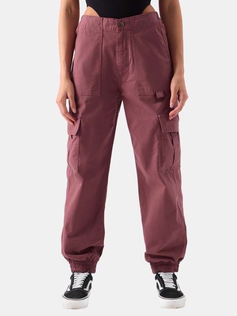 The Souled Store Maroon Cotton Joggers