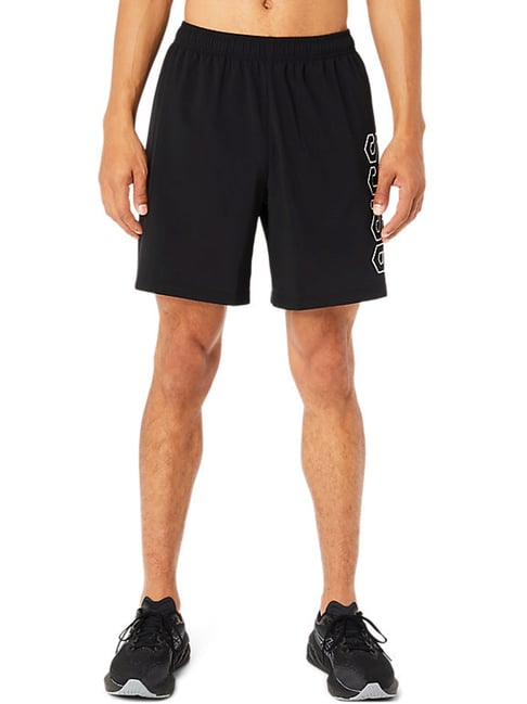 Buy Asics Z Black Regular Fit Printed Sports Shorts for Mens