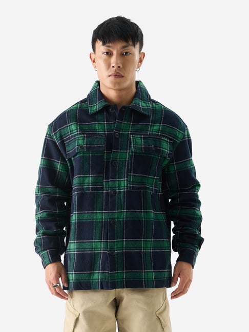 Buy The Souled Store Originals: Green Navy Loose Fit Check