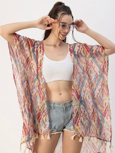 Moomaya Multicolor Printed Shrug