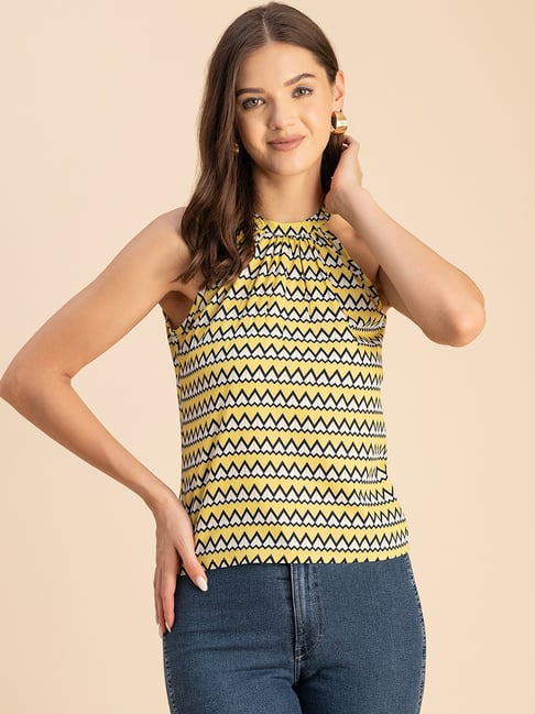 Moomaya Yellow Printed Top-picture-11