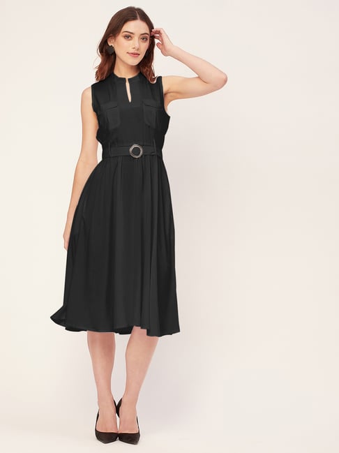 sachin and babi light blue dress Vince side-draped Midi Dress | Black main image 0