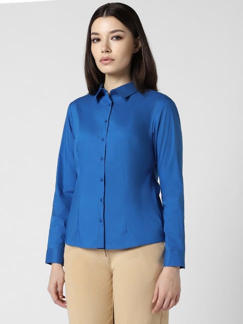 Van Heusen Blue Regular Fit Formal Shirt-picture-22