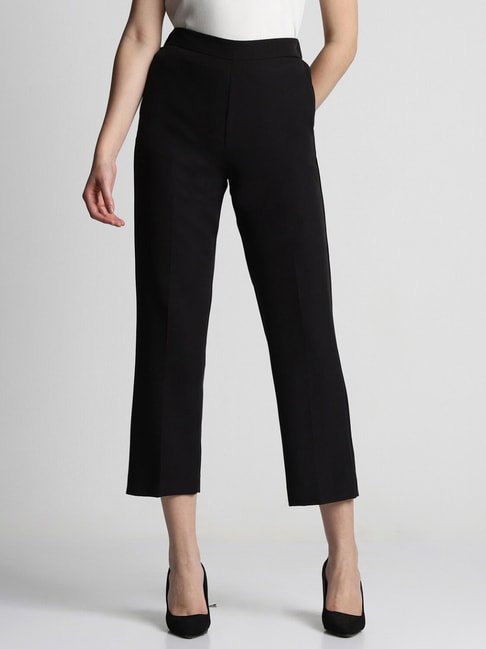 Buy Allen Solly Woman Women Solid Custom Fit Pure Cotton Regular Trousers -  Trousers for Women 20073002 | Myntra