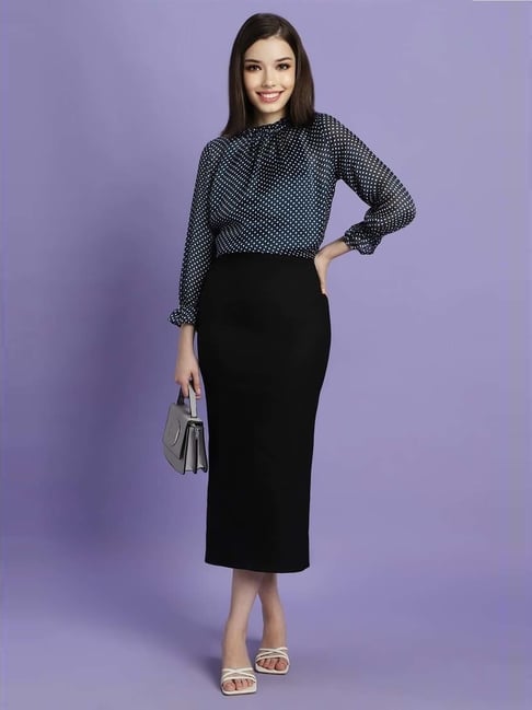 Polka Dot Pencil Skirt Forever 21 Buy Forever 21 Navy Polka Dots - Main Image