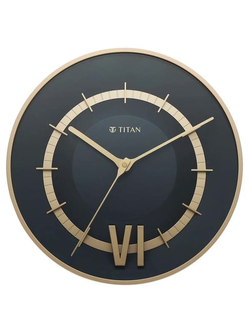 Titan Contemporary Black Wall Clock with Domed Glass and Silent Sweep 27 x  27 cm (Small) W0010PA03 – Evimra