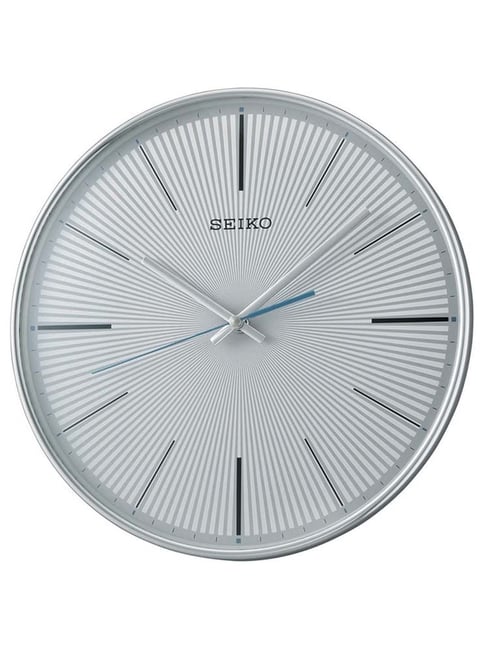 SEIKO Silver Plastic Elegant Round Aluminium Textured Dial Analog Wall Clock-image-33
