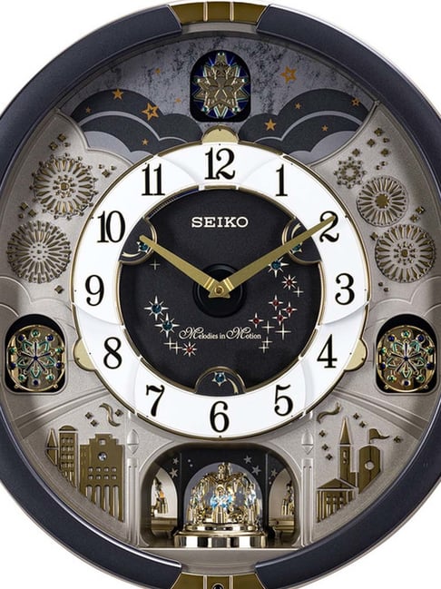 Buy SEIKO Grey Melody In Motion Oval Analog Wall Clock at Best