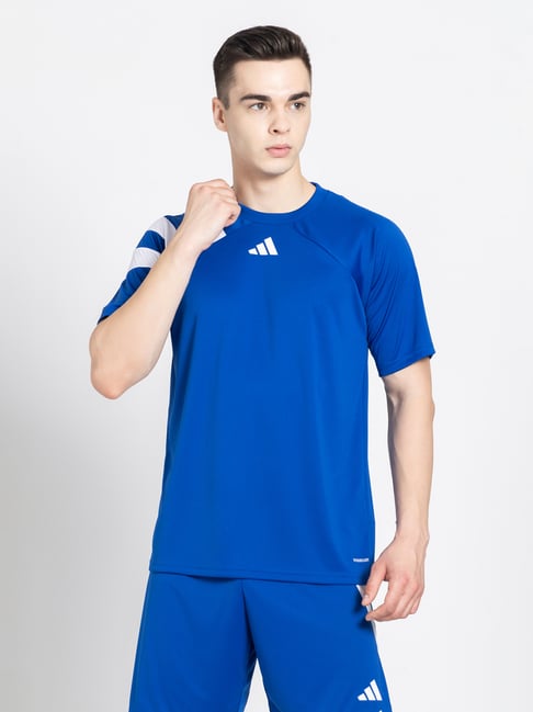adidas Blue Regular Fit Fortore 23 Football Jersey-image-3