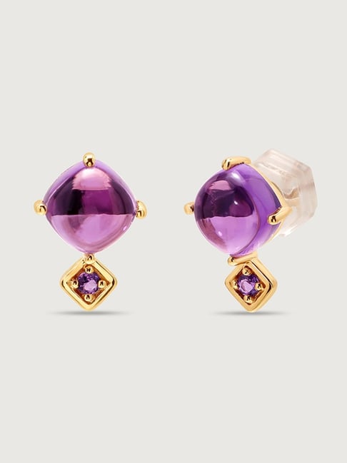 Mia by Tanishq Purple Haze 14k Amethyst Stud Earrings for Women