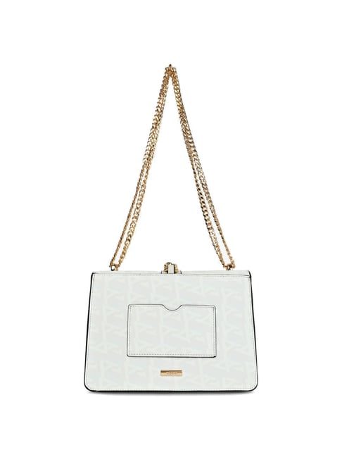 White Retro Flowers Box Mini Crossbody Bags Lolita Pearl Chain Bag |  Baginning