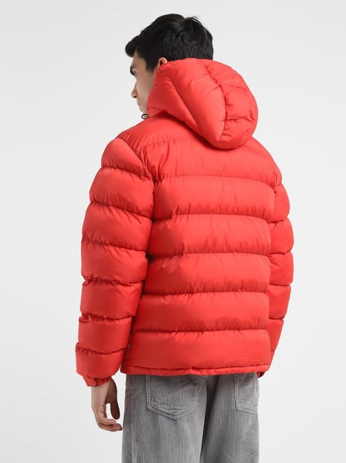 Levi's Red Regular Fit Quilted Hooded Jacket