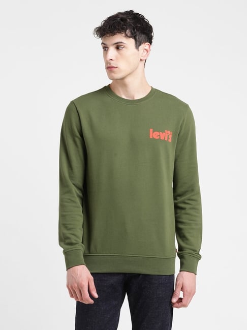 Levi's Olive Cotton Regular Fit Sweatshirt